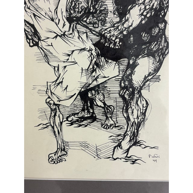 1940s 1940s Dimitri Petrov Ink Drawing 1919-1986 For Sale - Image 5 of 8