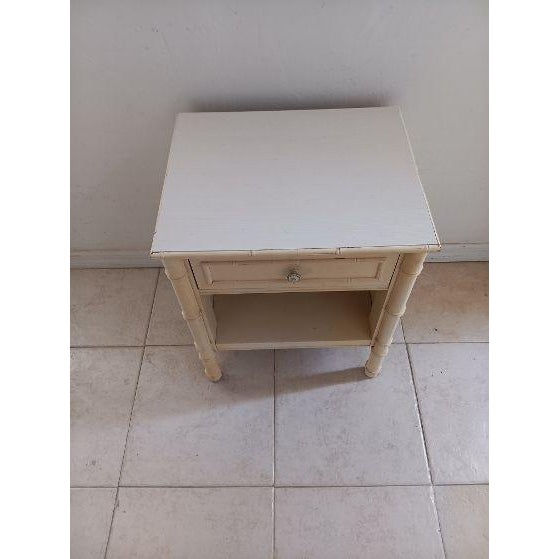 Wood Vintage Hollywood Regency Style Nightstand One Drawer For Sale - Image 7 of 8