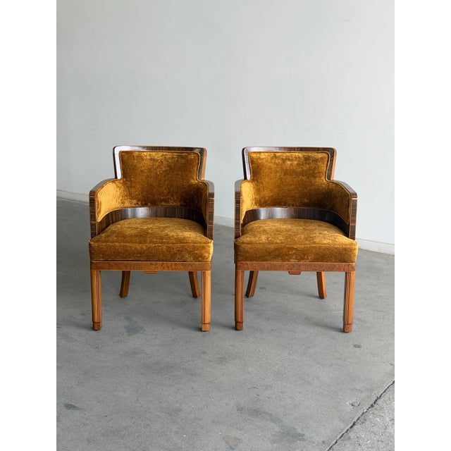 Brown Pair of Art Deco RMS Caronia Ocean Liner Chairs Circa 1947 For Sale - Image 8 of 12
