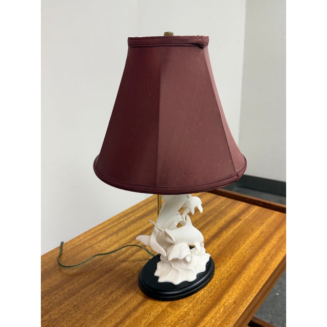 Coastal Lenox Dance of the Dolphins Table Lamp For Sale - Image 3 of 12