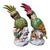 Lovely vintage pair of hand-painted porcelain cockatoo parrot figurines, circa mid-20th century. Beautifully detailed in...