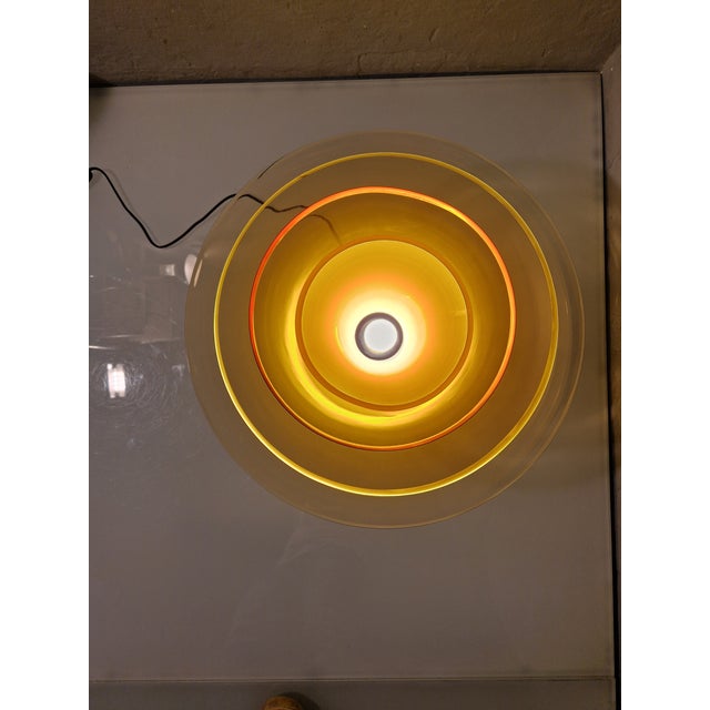 Table Lamp Petal Model with 4 Yellow Glasses and Floral Motifs from Murano For Sale - Image 6 of 13