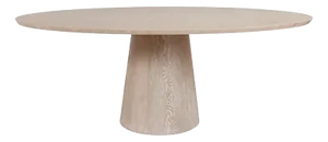 Matthew Izzo Home Jefferson 86" Oval Cerused Oak Pedestal Dining Table