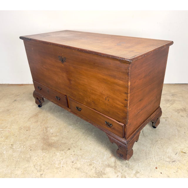 19th Century American Queen Anne Style Pine Blanket Chest Pennsylvania For Sale - Image 12 of 12