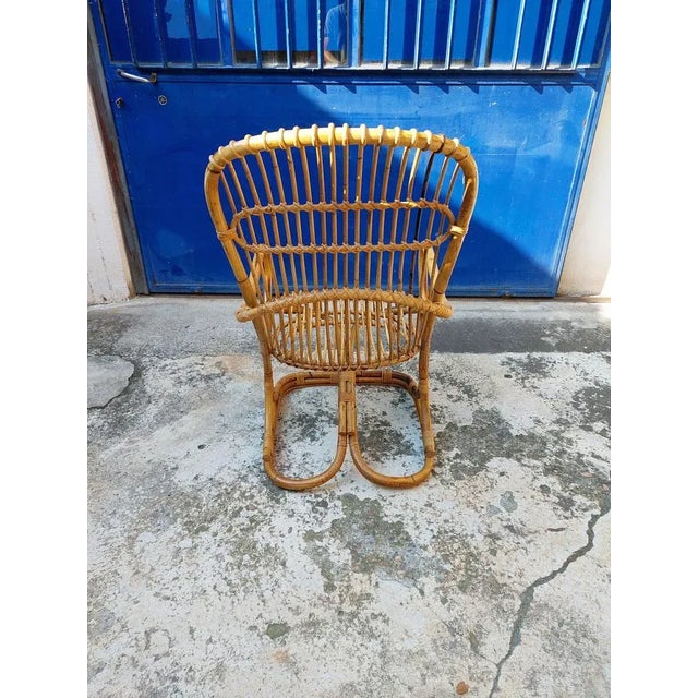 Mid-Century Modern Italian Bamboo Armchair, 1960s For Sale - Image 3 of 6