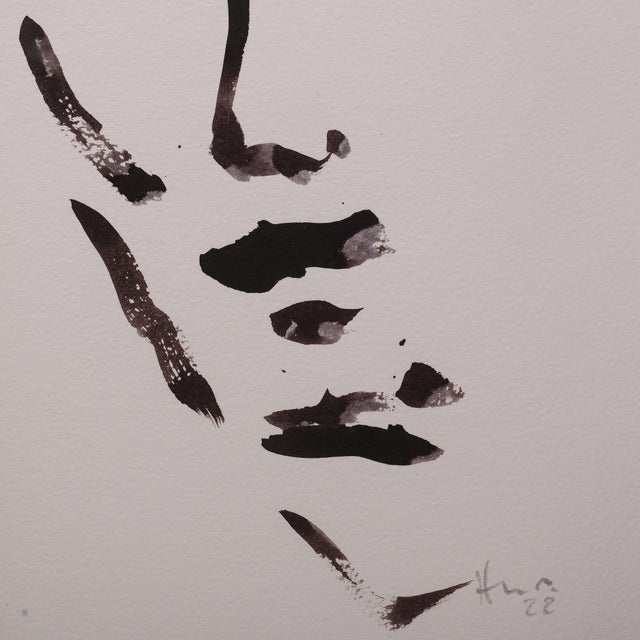 Hans-Henrik Husemann, Face to Face, 2022, Sepia on Paper, Framed, 2022, Ink & Paper For Sale - Image 3 of 5