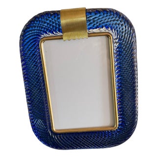 Sapphire Blue Murano Glass Frame, 2000s For Sale