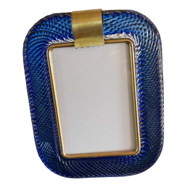 Sapphire Blue Murano Glass Frame, 2000s For Sale