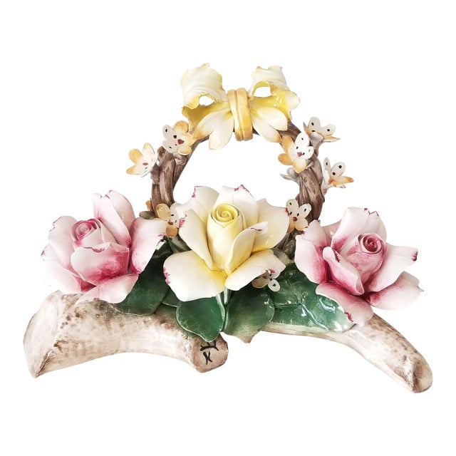 コレクション CAPODIMONTE Vintage Mid 20th Century Capodimonte Roses on Branch