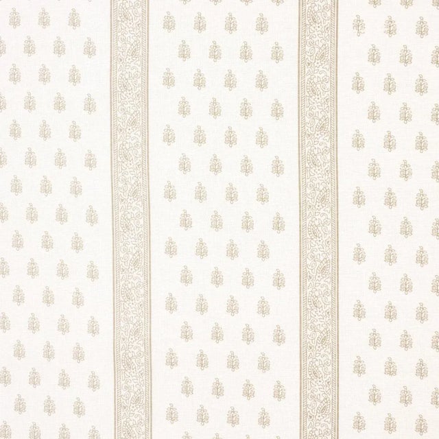 SAMPLE - Schumacher Katsura Stripe Fabric In Sand For Sale