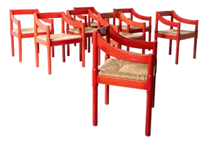 Vintage Carimate Chairs by Vico Magistretti for Cassina, 1959, Set of 8