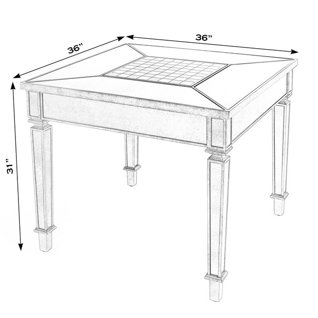 Silver Celeste Mirrored Game Table, Silver For Sale - Image 8 of 8