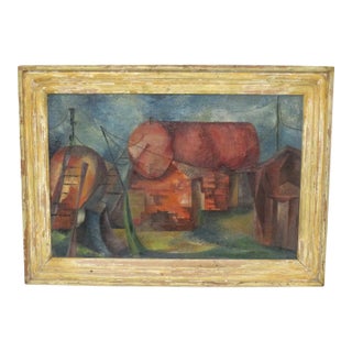 Wpa Industrial Styled Painting by Joan Hedman For Sale