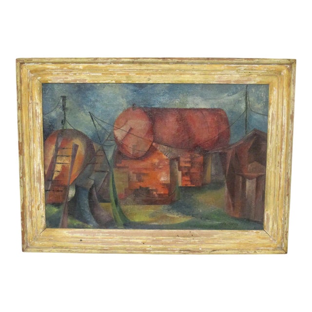 Wpa Industrial Styled Painting by Joan Hedman For Sale