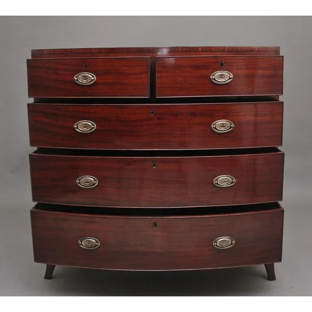 Brown Antique Mahogany Bowfront Chest, 1800 For Sale - Image 8 of 10