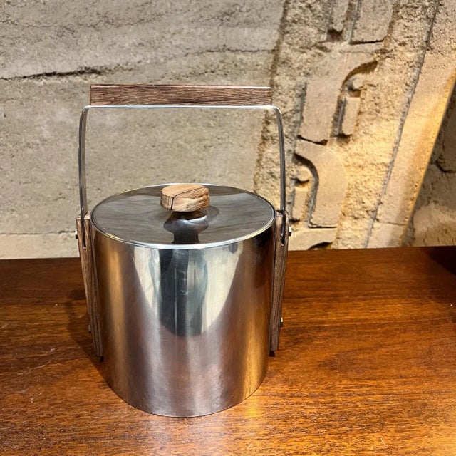 1960s 1960s Swedish Cultura Stainless Ice Bucket Sweden For Sale - Image 5 of 12