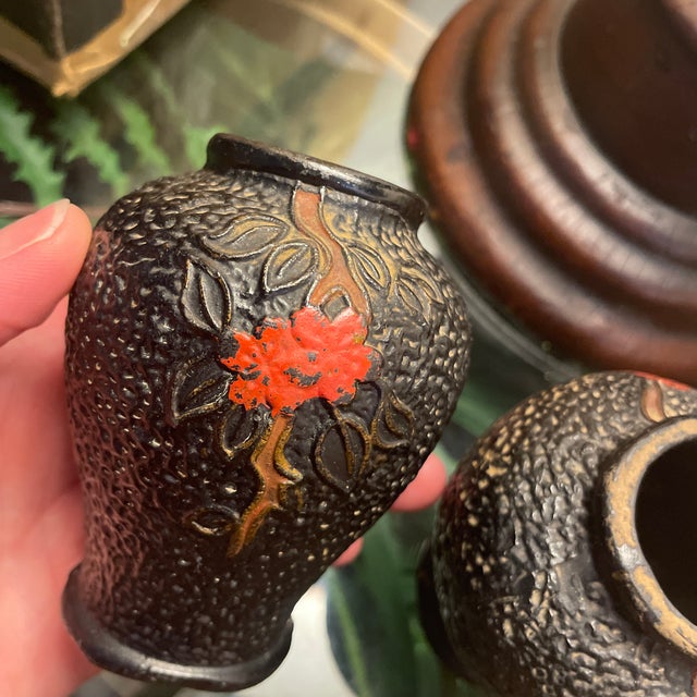 2 Antique Japanese Takanabe Decorative Pots For Sale - Image 10 of 12