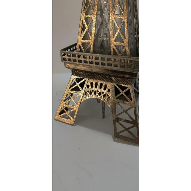 Bronze Vintage Musical Eiffel Tower Liquor Decanter For Sale - Image 8 of 12
