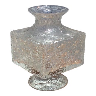 Timo Sarpaneva “Crassus” Sculptural Textured Art Glass Vase for Iittala, Finland For Sale