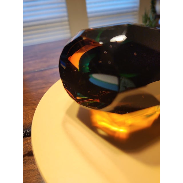 Mid 20th Century Mid 20th Century Alessandro Mandruzzato Murano Faceted Sommerso Glass Teardrop Sculpture - 7-Inch For Sale - Image 5 of 10