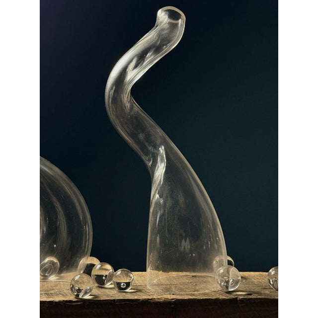 Vintage Hand Blown Biomorphic Postmodern Glass Sculpture Set (#2) For Sale - Image 4 of 10
