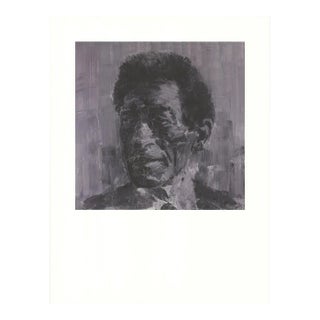 1995 Yan Pei-Ming 'Portrait of Giacometti' Black & White France Offset Lithograph For Sale