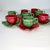 American 1970s Vintage Hollywood Regency Boho Chic Majolica Cabbageware Demitasse Cups & Saucer, Service for 8 - 16 Pieces, Christmas For Sale - Image 3 of 11