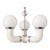 1960s Mid Century Modern 3 Globe Space Age Acrylic Chrome Opaline Glass Pendant Chandelier For Sale