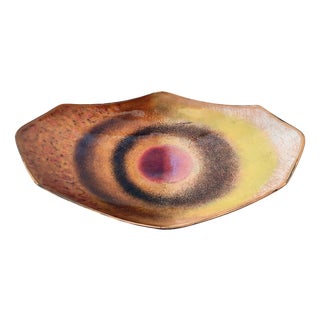 Vintage Enameled Copper Decorative Bowl attributed to Paolo De Poli, 1960s For Sale