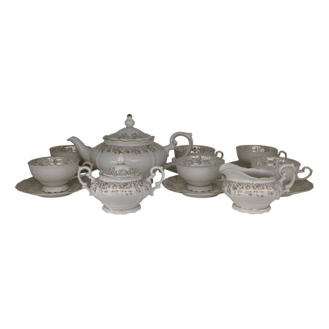 Tea Set from Wunsiedel, Germany, 1950s, Set of 9 For Sale