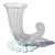 Mid-Century Modern Vintage Venini Bianconi Murano Signed Zanfirico Ribbons Pasta White Italian Art Glass Cornucopia Vase For Sale - Image 3 of 12