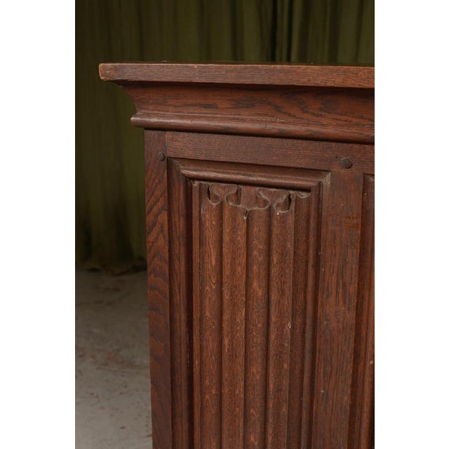 Victorian Linenfold Panelled Oak Console Table, 1870s For Sale - Image 6 of 8