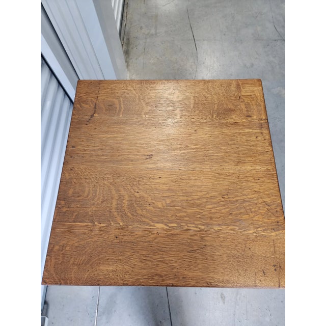 Art Nouveau Tiger Oak Side Table For Sale - Image 3 of 5