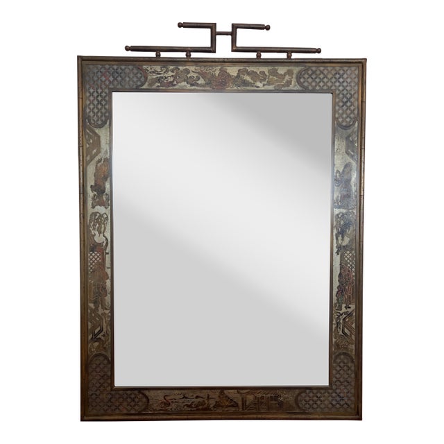 1960s Philip and Kelvin LaVerne "Chine Fret" Rare Mid-Century Modern Mirror, Signed For Sale