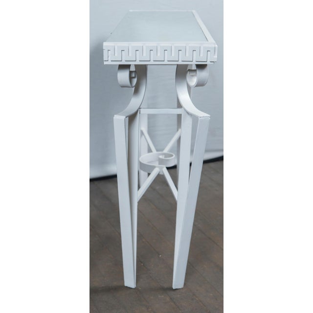 White Dorothy Draper Style Wrought Iron Console For Sale - Image 8 of 11