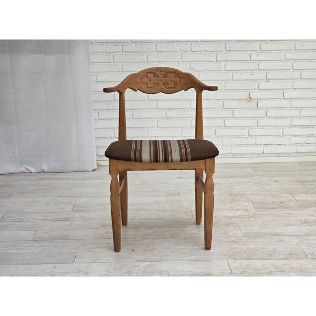 Danish Wool and Oak Chairs by Henning Kjærnulf, 1960s, Set of 4 For Sale - Image 17 of 18