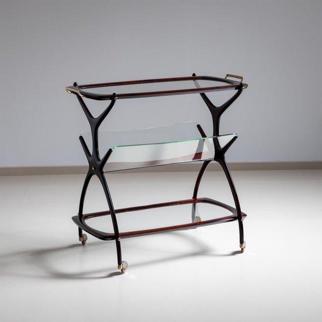 Bar Cart and Magazine Stand by Cesare Lacca, Italy 1960s For Sale - Image 9 of 10