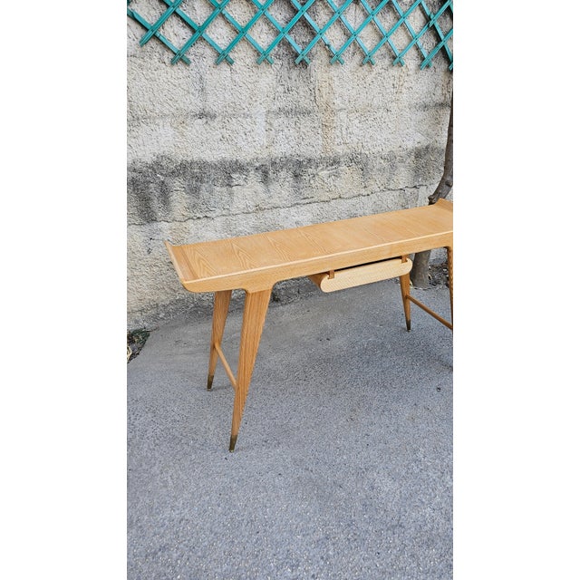 Writing Desk in Ash Wood by Gio Ponti , 1950s For Sale - Image 13 of 15