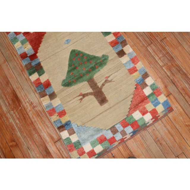 Late 20th Century Late 20th Century Zabihi Collection Persian Gabbeh Souf Rug - 2'6" x 3'11" For Sale - Image 5 of 8