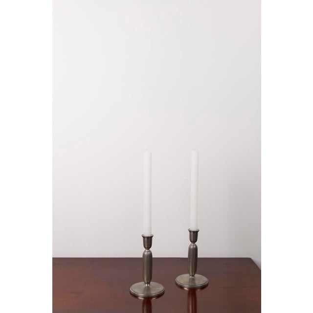 Vintage Danish Art Deco Candleholders by Just Andersen, 1930, Set of 2 For Sale - Image 10 of 10