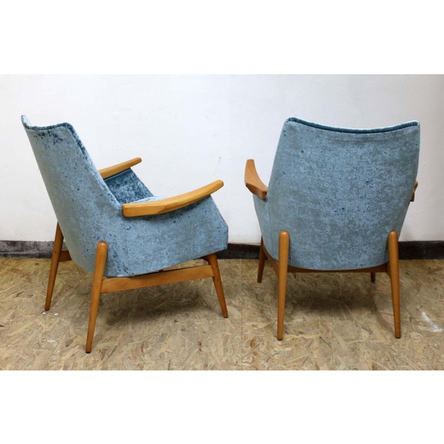 1960s Mid-Century Velvet Armchairs, 1960s, Set of 2 For Sale - Image 5 of 9