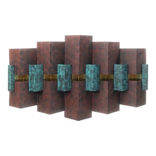 Vintage Curtis Jere Signed 1993 Brutalist Wall Hanging Brass Sculpture For Sale