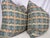 Custom pair of 22" pillows covered in Holland & Sherry "Flamestitch Plaid" in color teal. These pillows are self welted,...