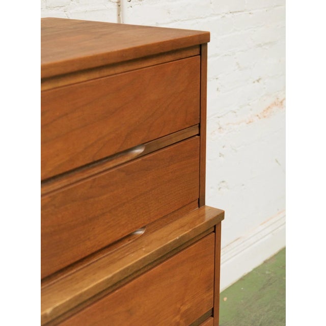Mid 20th Century Mid Century Five Drawer Walnut Dresser For Sale - Image 11 of 12