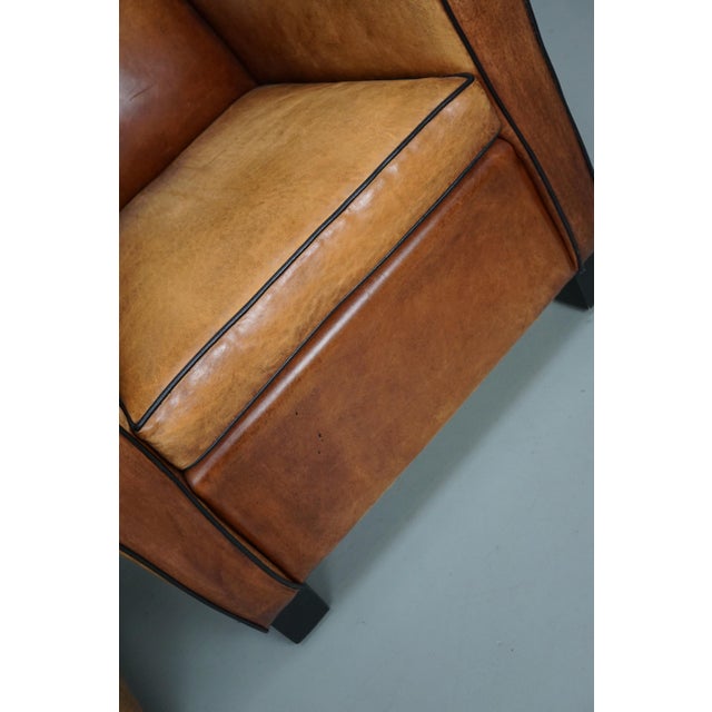 Vintage Dutch Cognac Leather Club Chairs, 1970s, Set of 2 For Sale - Image 12 of 18
