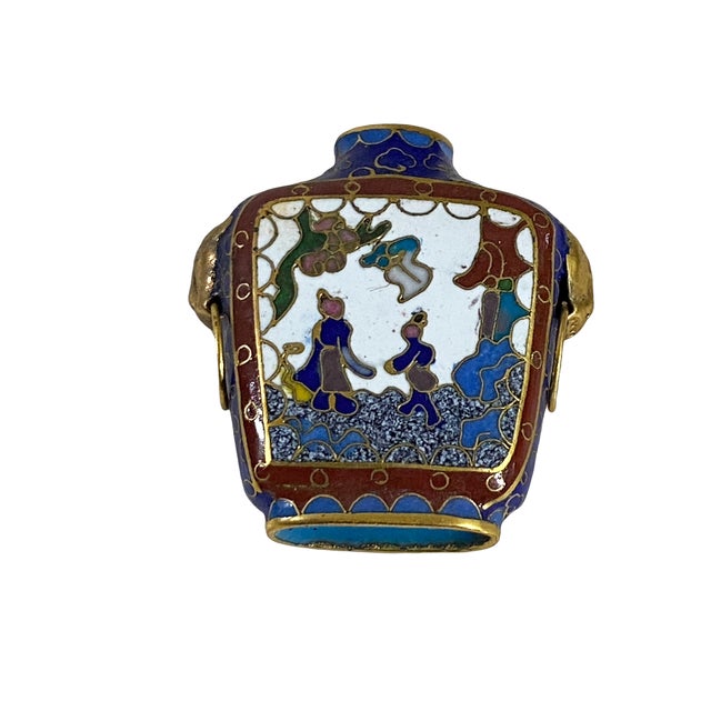 Chinoiserie Set of 3 Old Cloisonné Enamel Objects For Sale In New York - Image 6 of 12