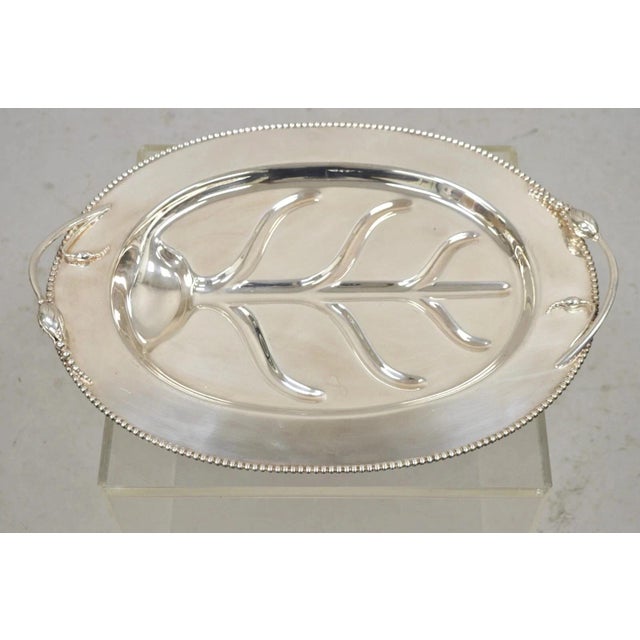 Vintage LBS Co English Art Nouveau Meat Cutlery Silver Plated Serving Platter Tray For Sale - Image 11 of 12