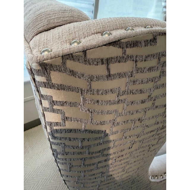 2020s Custom Wing Back Chair With Nail Head Trim by Sam Moore For Sale - Image 5 of 15