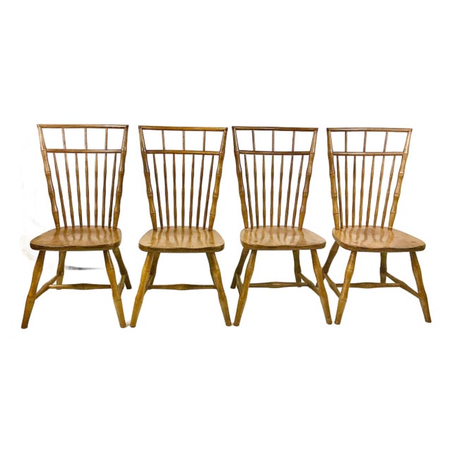1970s Vintage Habersham Plantation Birdcage Windsor Chairs - Set of 4. For Sale