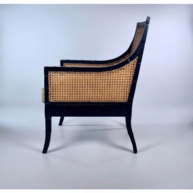 Hickory Chair Double-Caned Faux Bamboo Beaufort Armchair For Sale - Image 10 of 14